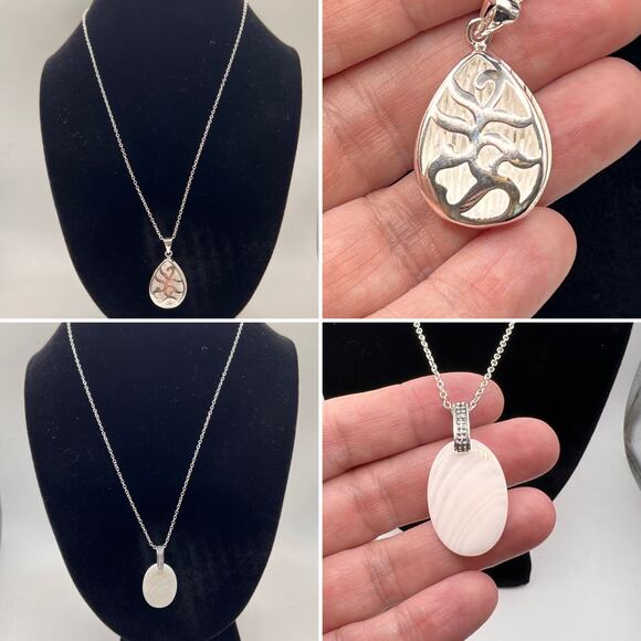 2 Fashion Pendants with One Silver Tone Lobster Clasp 18" Chain - Picture 1 of 8